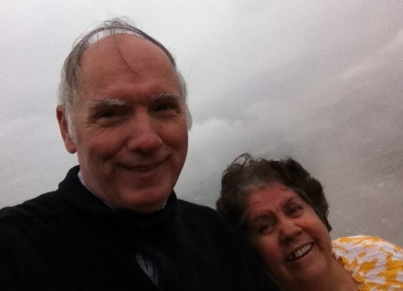 Jonathan Whitcomb and his wife Gladys on Ensign Peak near Salt Lake City