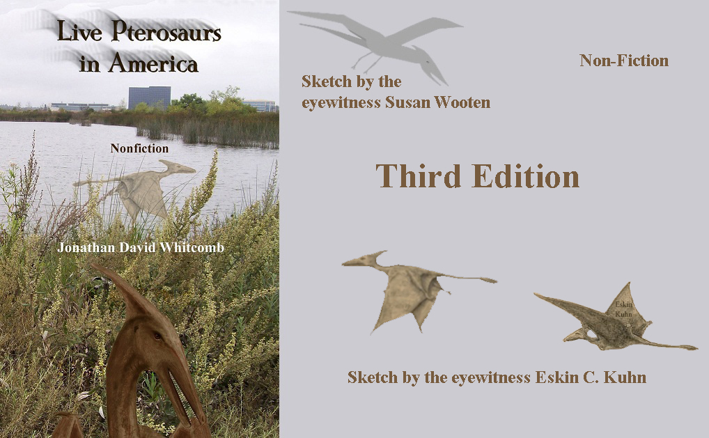 non-fiction book cover - Live Pterosaurs in America - third edition - with sketches