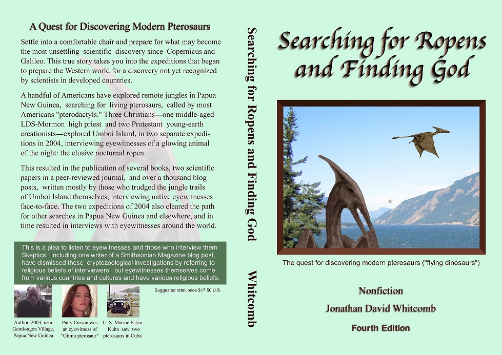 "Searching for Ropens and Finding God" back and front covers