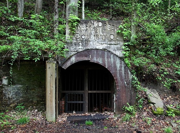 gated entrance to an abandoned mine in WV